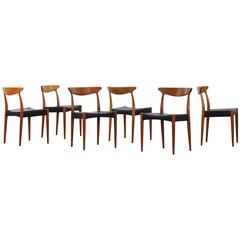 Set of Six Beautiful Dining Chairs by Arne Hovmand Olsen for Mogens Kold
