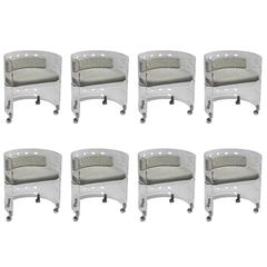 Set of eight Lucite Swiveling Chairs by Luciano Di Pilla 3