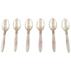 Georg Jensen Sterling Silver 'Cactus' Cutlery, Table Spoon, Six Spoons