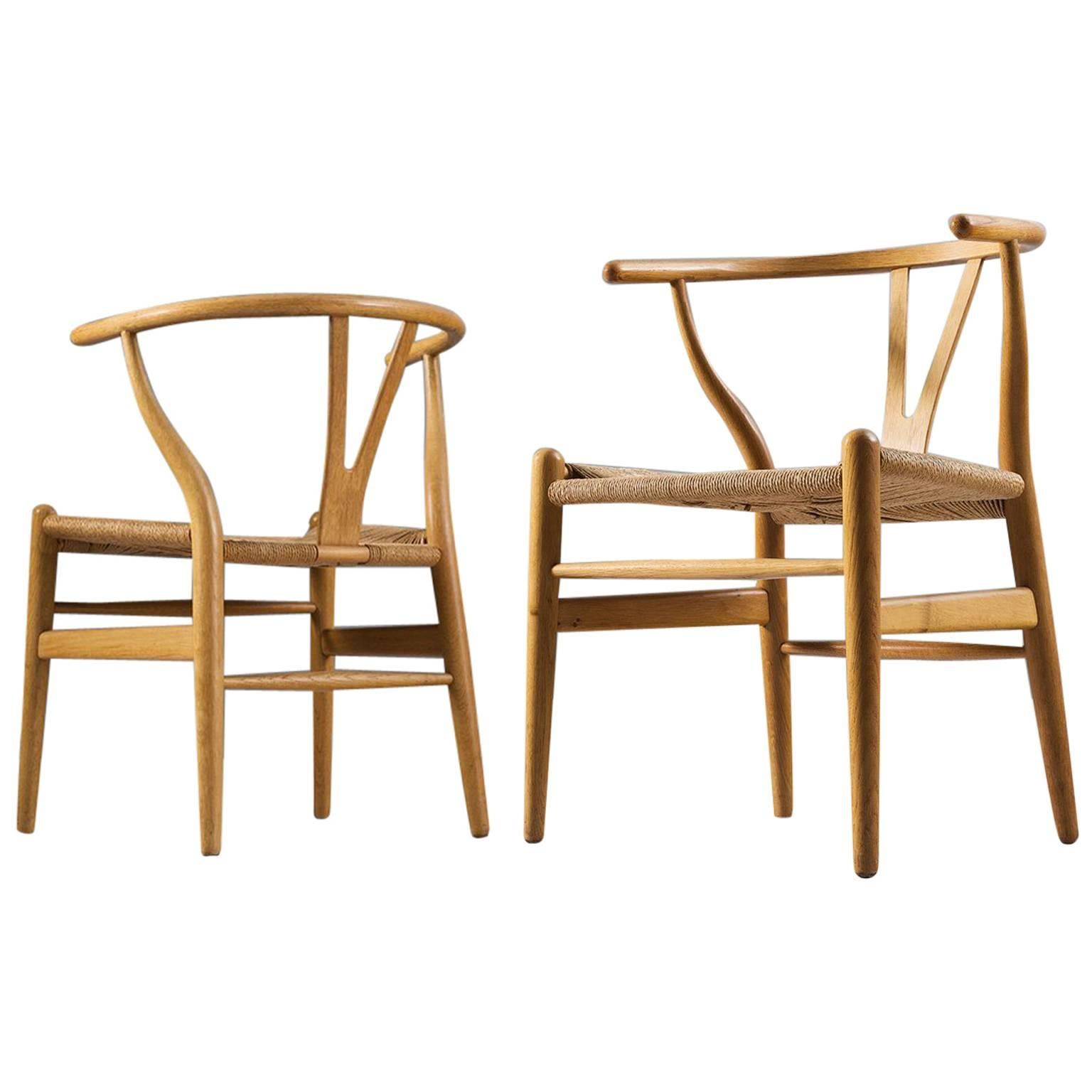 Two Wishbone CH24 Hans Wegner Y Chairs