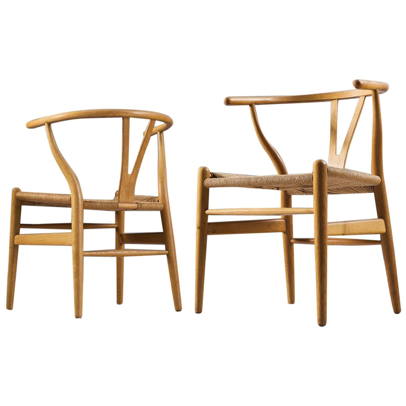 Two Wishbone CH24 Hans Wegner Y Chairs