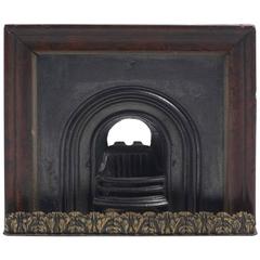 19th Century Cast Iron, Gilt Brass and Wooden Framed Model of a Fireplace 4