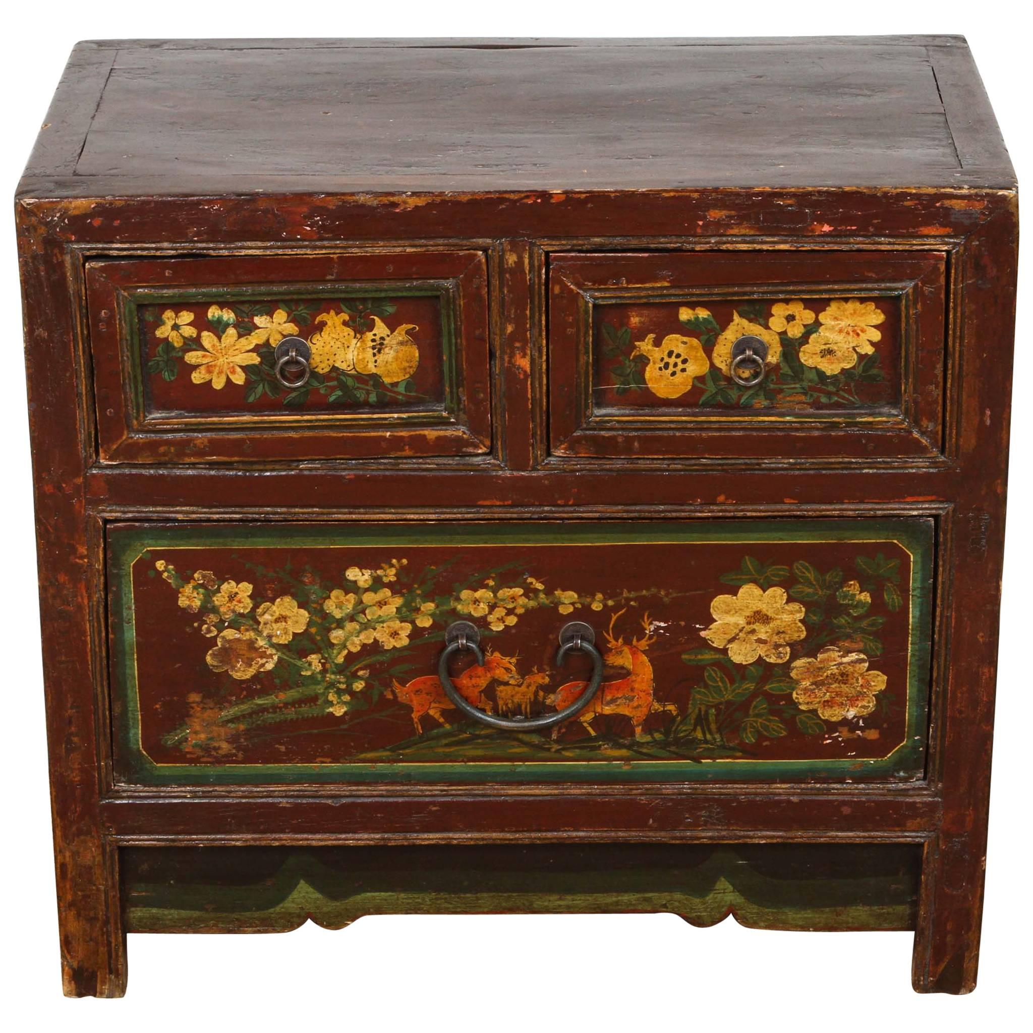 Chinese Painted Chest Drawers For Sale