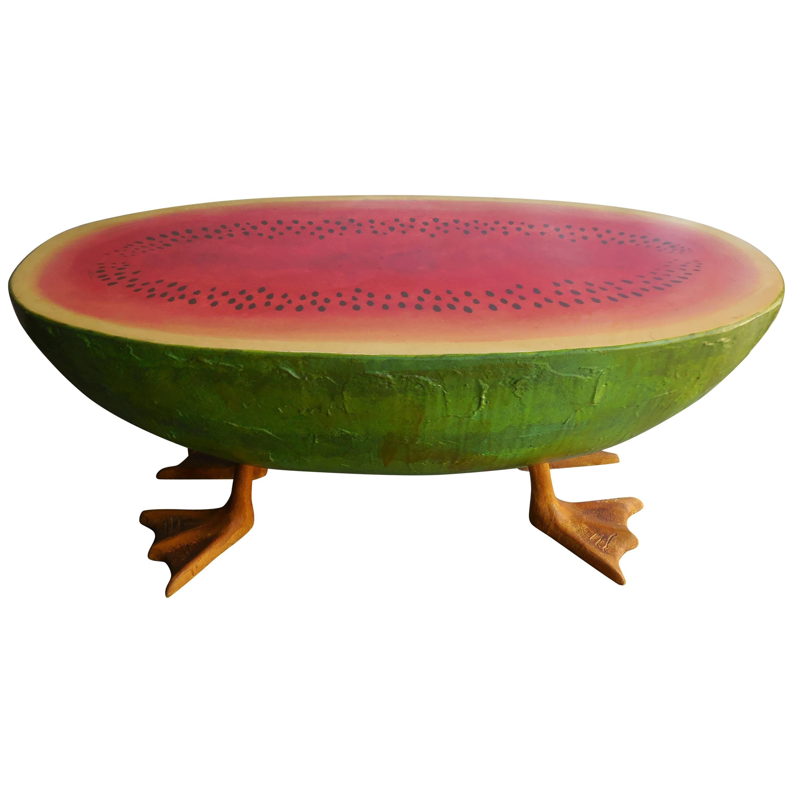 Mid-Century Watermelon Coffee Table For Sale