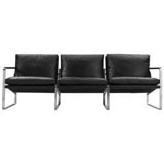 Preben Fabricius Three-Seat Leather Sofa