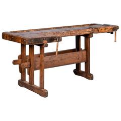 Antique 19th Century Carpenter's Workbench from Denmark
