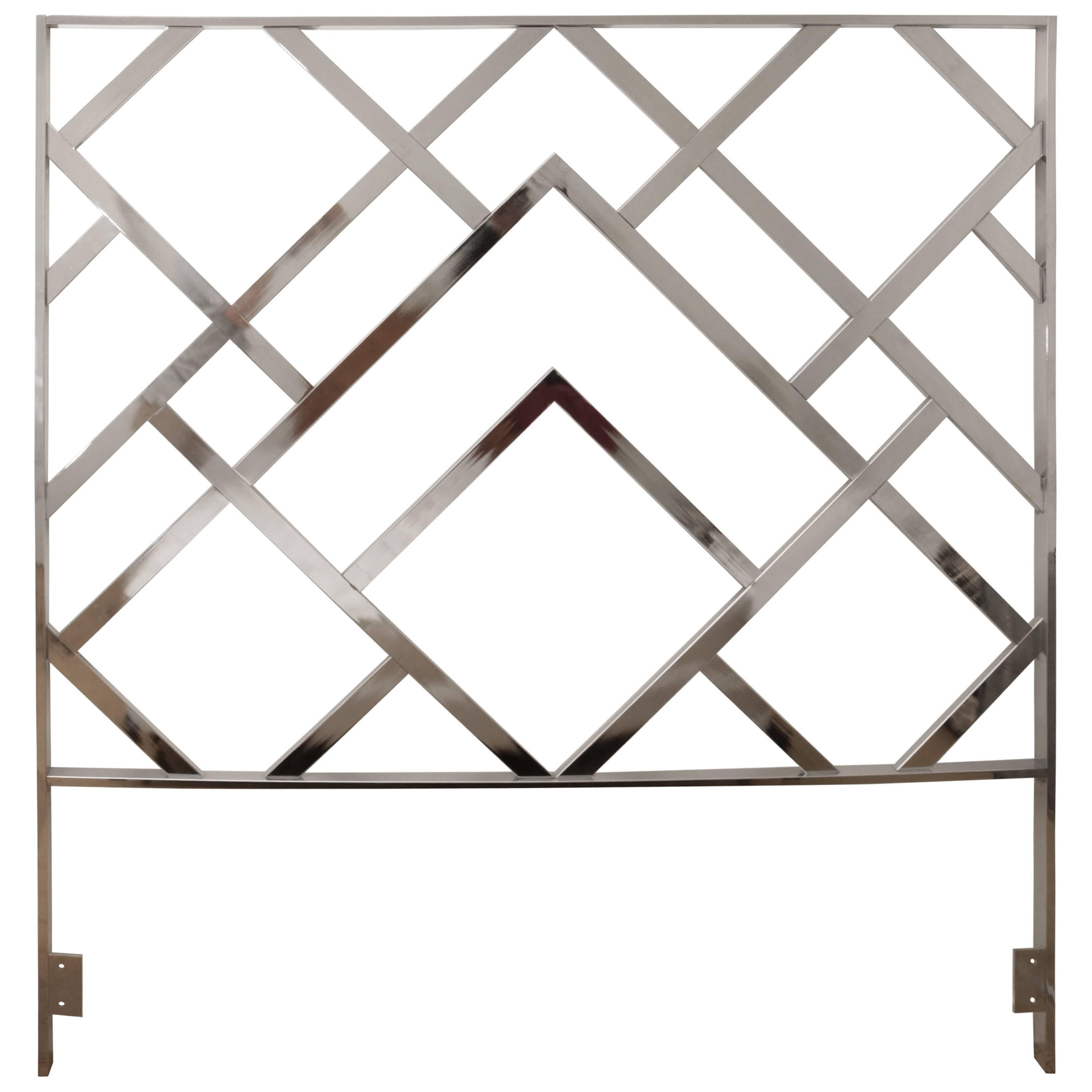 Milo Baughman for D.I.A., Queen-Size Polished Chrome Headboard