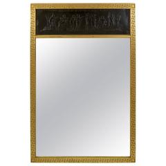 Trumeau Mirror with Gilt Greek Key Frame 12