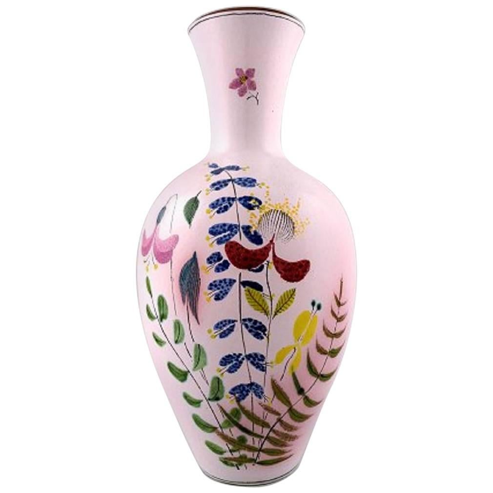 Stig Lindberg Studio Hand for Gustavsberg, Large Vase, Hand-Painted Decoration