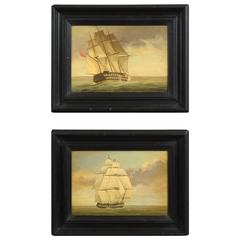 19th Century Pair of Marine Paintings