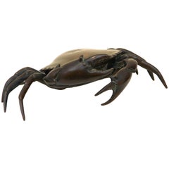 Calamaio a forma di granchio in bronzo Continental