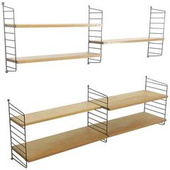 Original 1960s Modular String Wall Unit in Ashwood by Nisse Strinning, Sweden 11