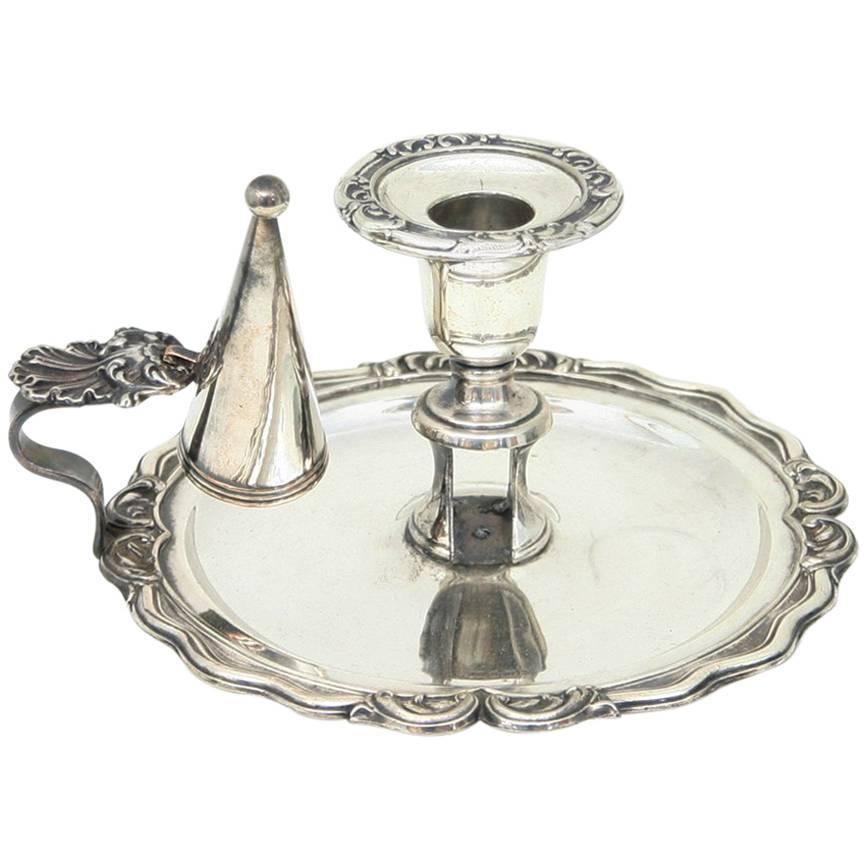 Georgian Silver Plated Chamber Stick For Sale