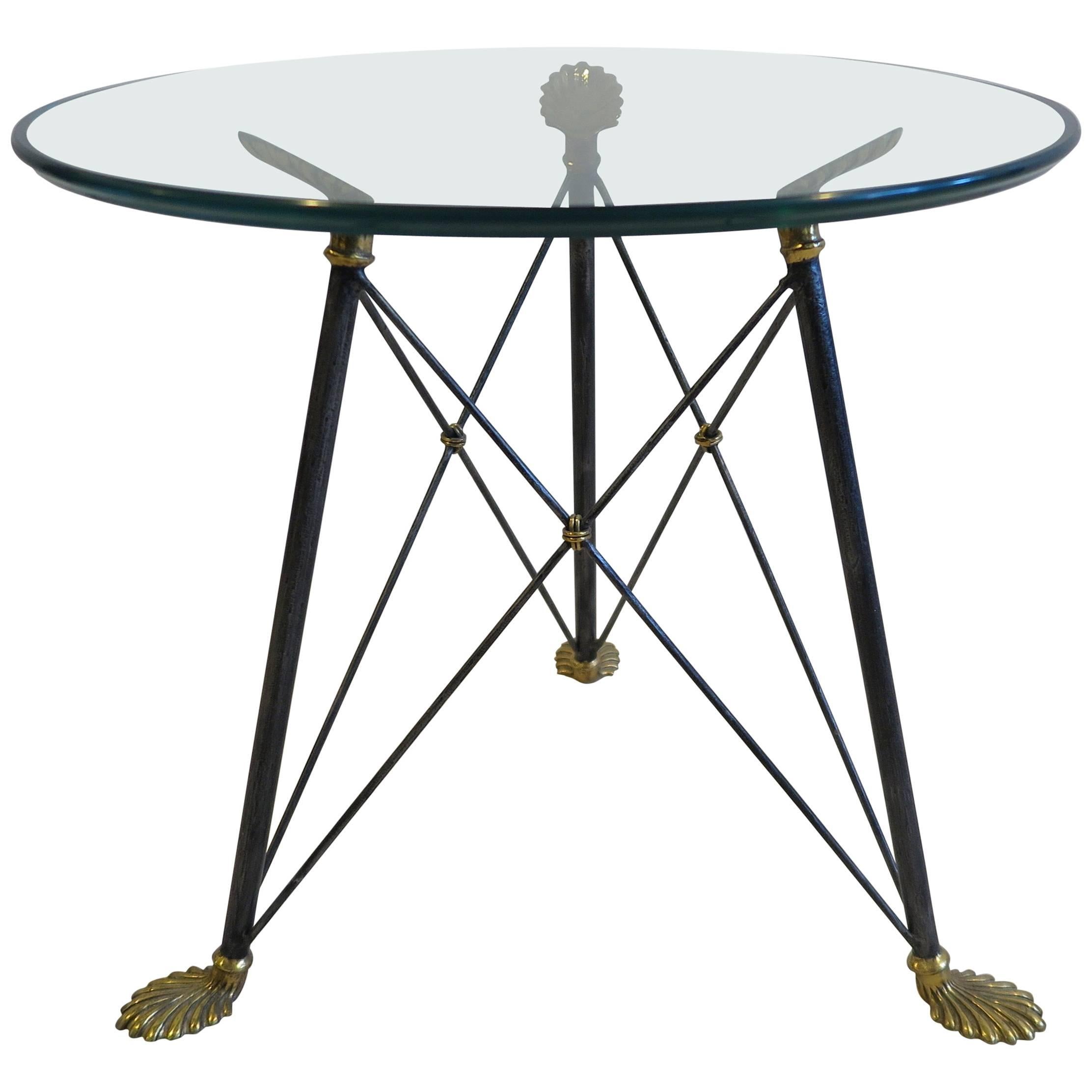 Mid Century Glass Top Table
