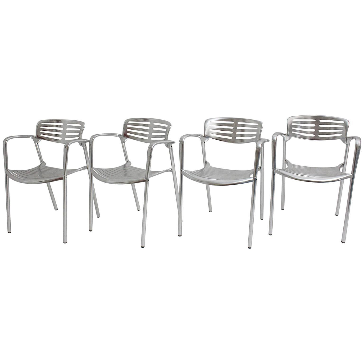 Modern Aluminum Stacking Chairs Garden Chairs Dining Chairs Jorge Pensi 1980s For Sale