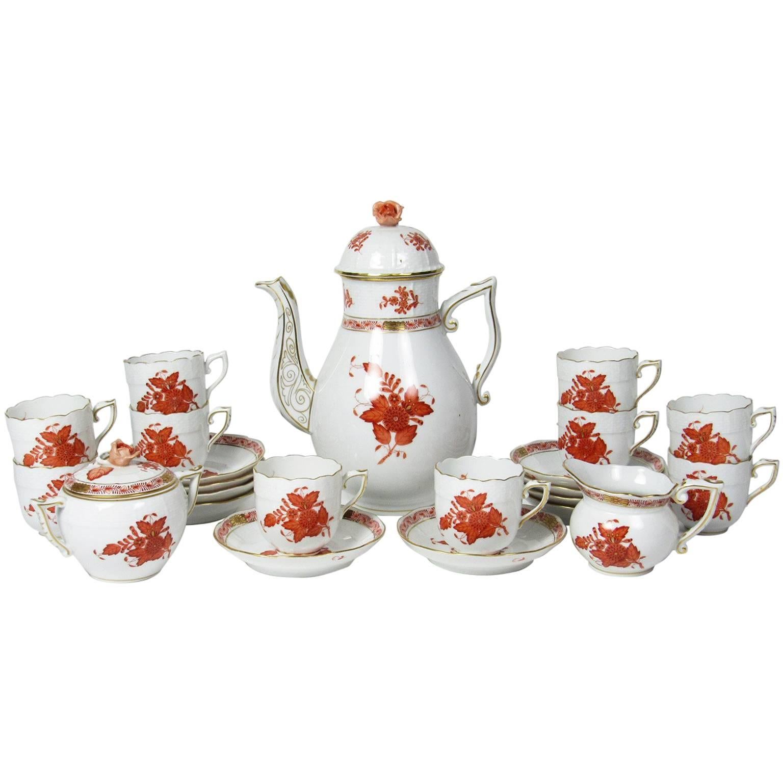 Herend 'Chinese Bouquet' Porcelain Demitasse Service for Ten