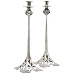 Pair of Art Nouveau Candlesticks