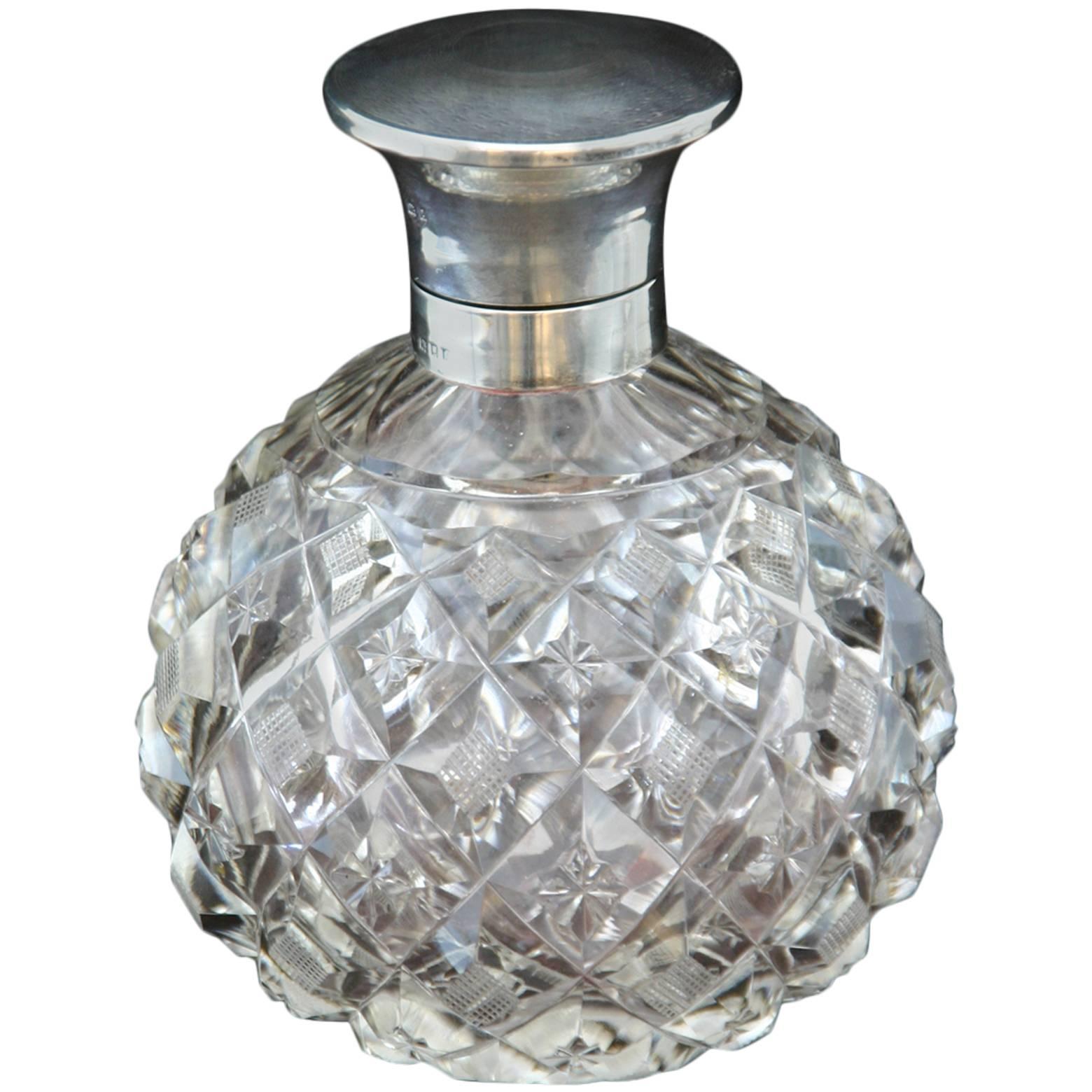 Cut-Glass Perfume Bottle For Sale