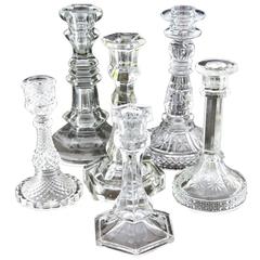 Group of Glass Candlesticks