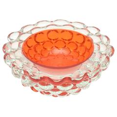 Italian Murano G.Campanella Garoppolo Sommerso Glass Bubble Bowl