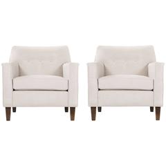 Pair of Edward Wormley Paddle Arm Lounge Chairs 3