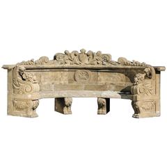 Neoclassical Style Marble Garden Bench 7