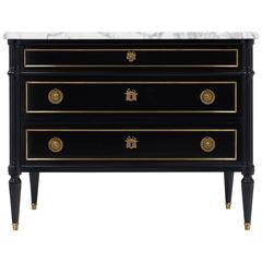 19th Century Ebonized Louis XVI Style French Chest of Drawers