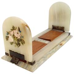 Asprey London Onyx Coral and Sterling Book Stand
