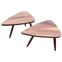 Solid Walnut Side Tables in the Manner of Nakashima/Phillip Lloyd Powell