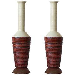 Pair of Marcello Fantoni Ceramic Lamps 6