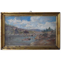 19th Century Oil on Canvas Landscape Painting