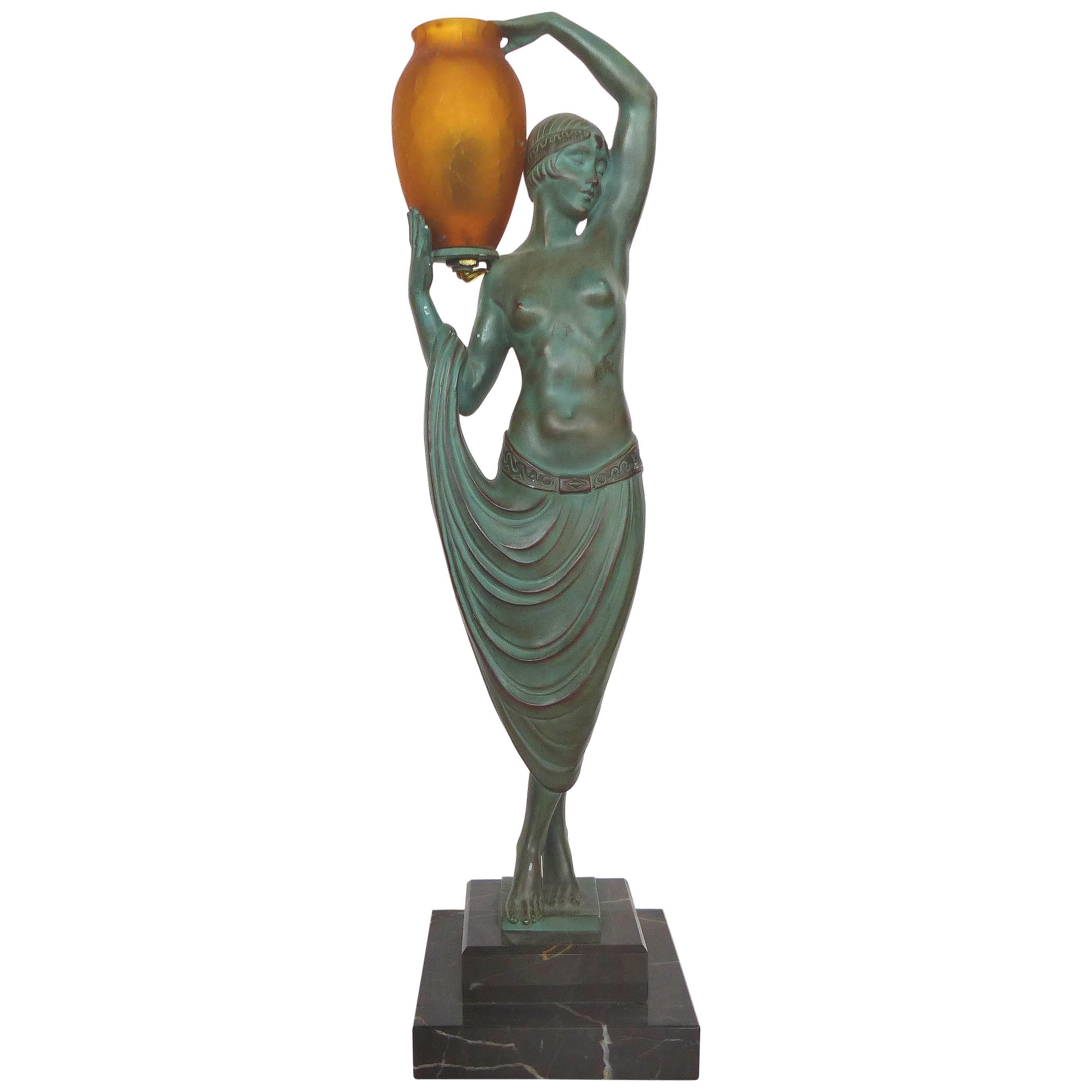 Pierre Lefaguay Daum Glass French Art Deco Lighted Sculpture