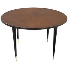 French Art Deco Round "Sunburst" Dining Table Macassar Ebony, circa 1940