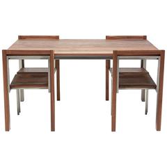 Walnut and Antique Nickel Dining Set with Four Dining Chairs 5