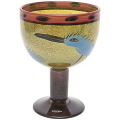 Signed Kosta Boda Hand-Painted Glass Vase/ Vessel/ Object/Sculpture /SALE