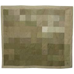 Quilted Vintage Military Canvas Throw Blanket 2