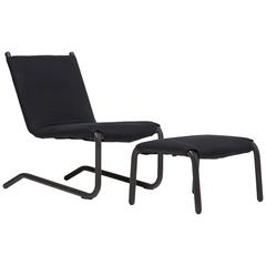 Bowline Chair and Ottoman in Black Canvas 6