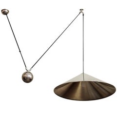 Large German Vintage Adjustable Counterweight Pendant Lamp by Florian Schulz