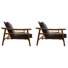 Stylish Pair of John Wisner for Ficks Reed Bamboo Lounge Chairs