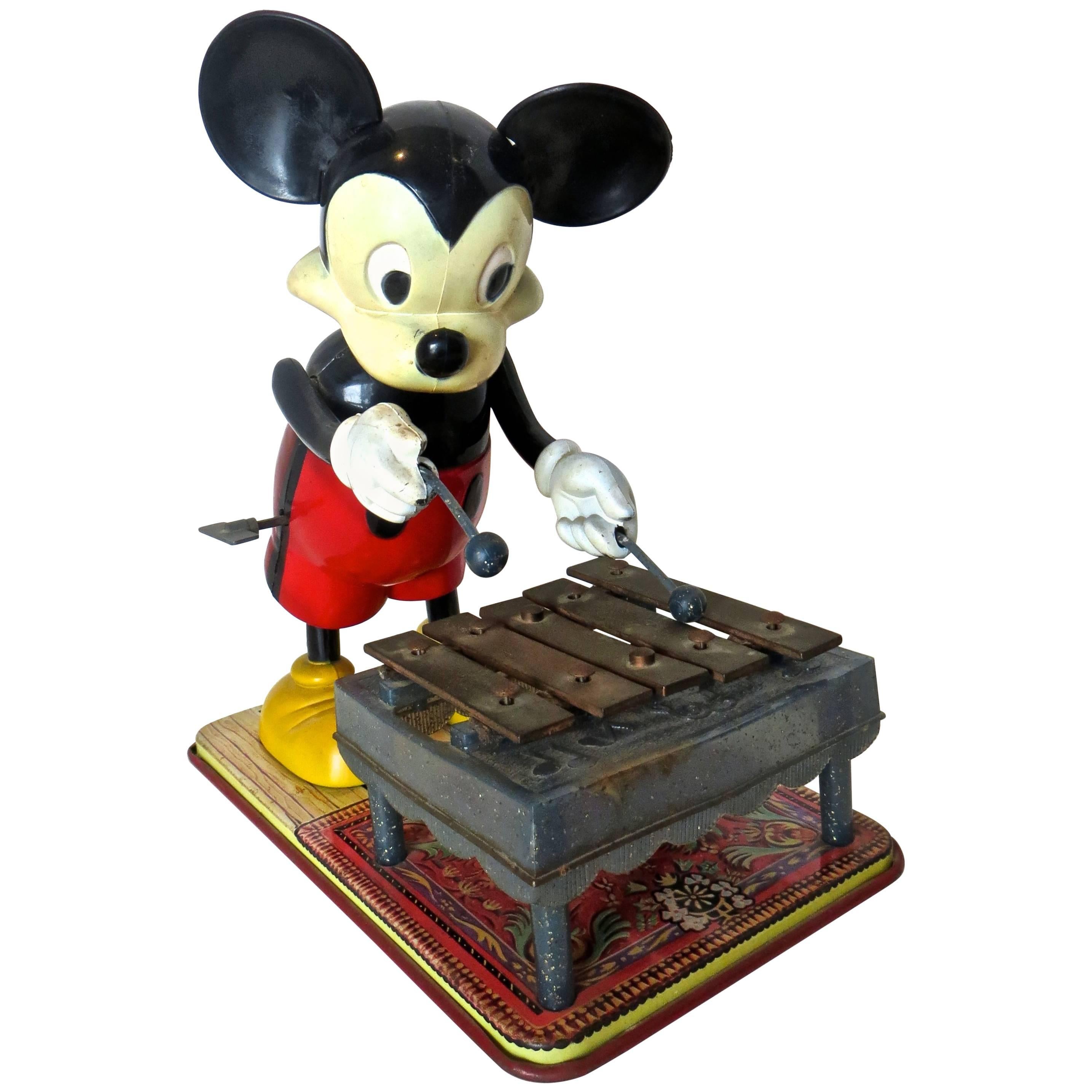 Toy Mickey Mouse Playing Xylophone, American, circa 1950s
