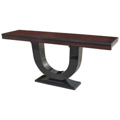 Spectacular French Art Deco Exotic Macassar Ebony Console Tables, circa 1940s 6