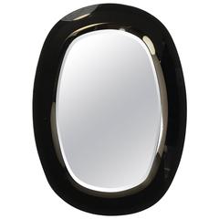 Stunning Fontana Arte Multi Level Oval, Two Color Glass, Beveled Mirror