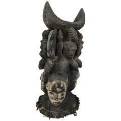 Antique Fine Idoma Headdress, Ungulali, Headcrest or Headdress Mask, Nigeria