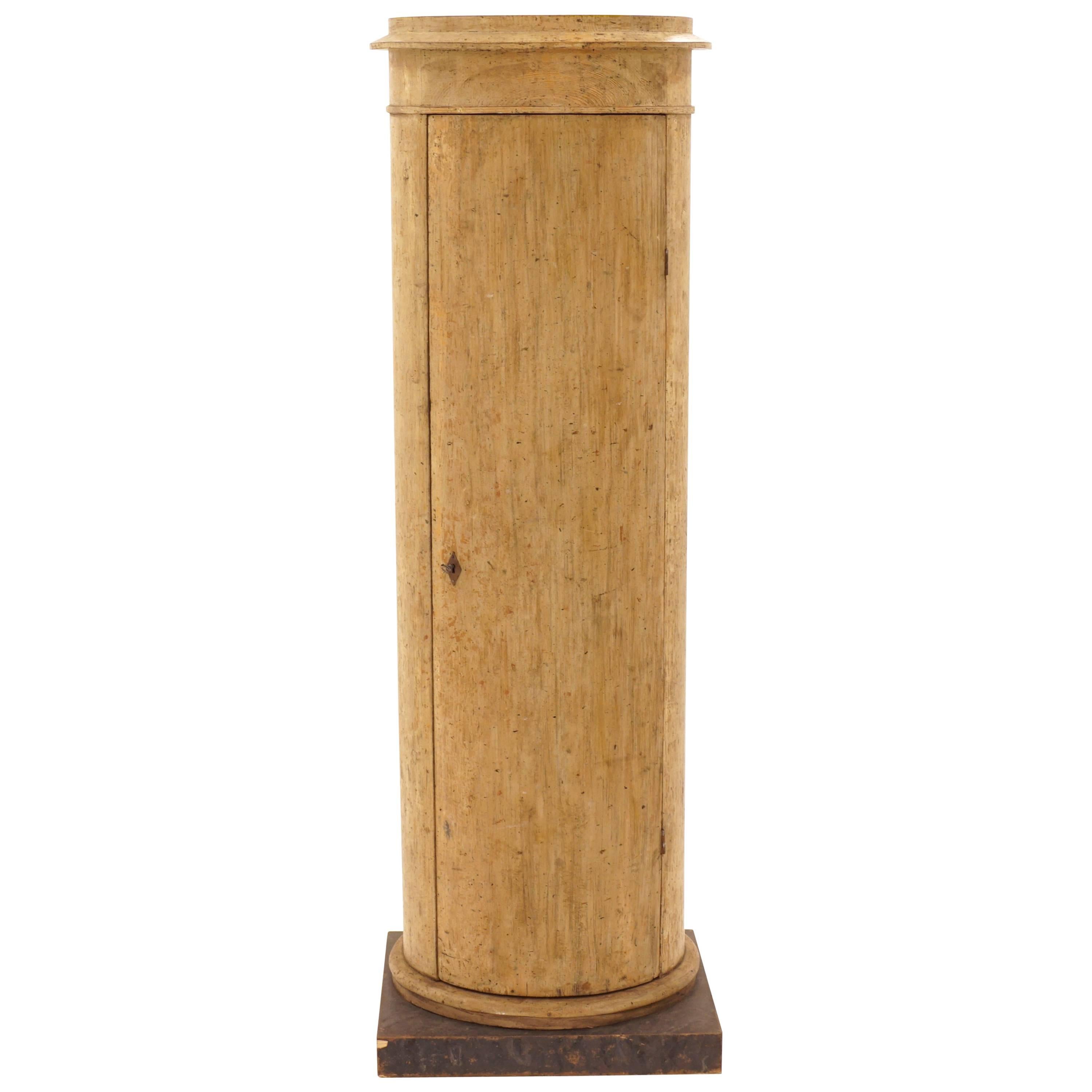 Early 19th Century Gustavian Column Pedestal Cabinet For Sale