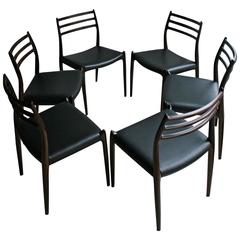 Niels Otto Moller Rosewood Dining Chairs, Set of Six 11
