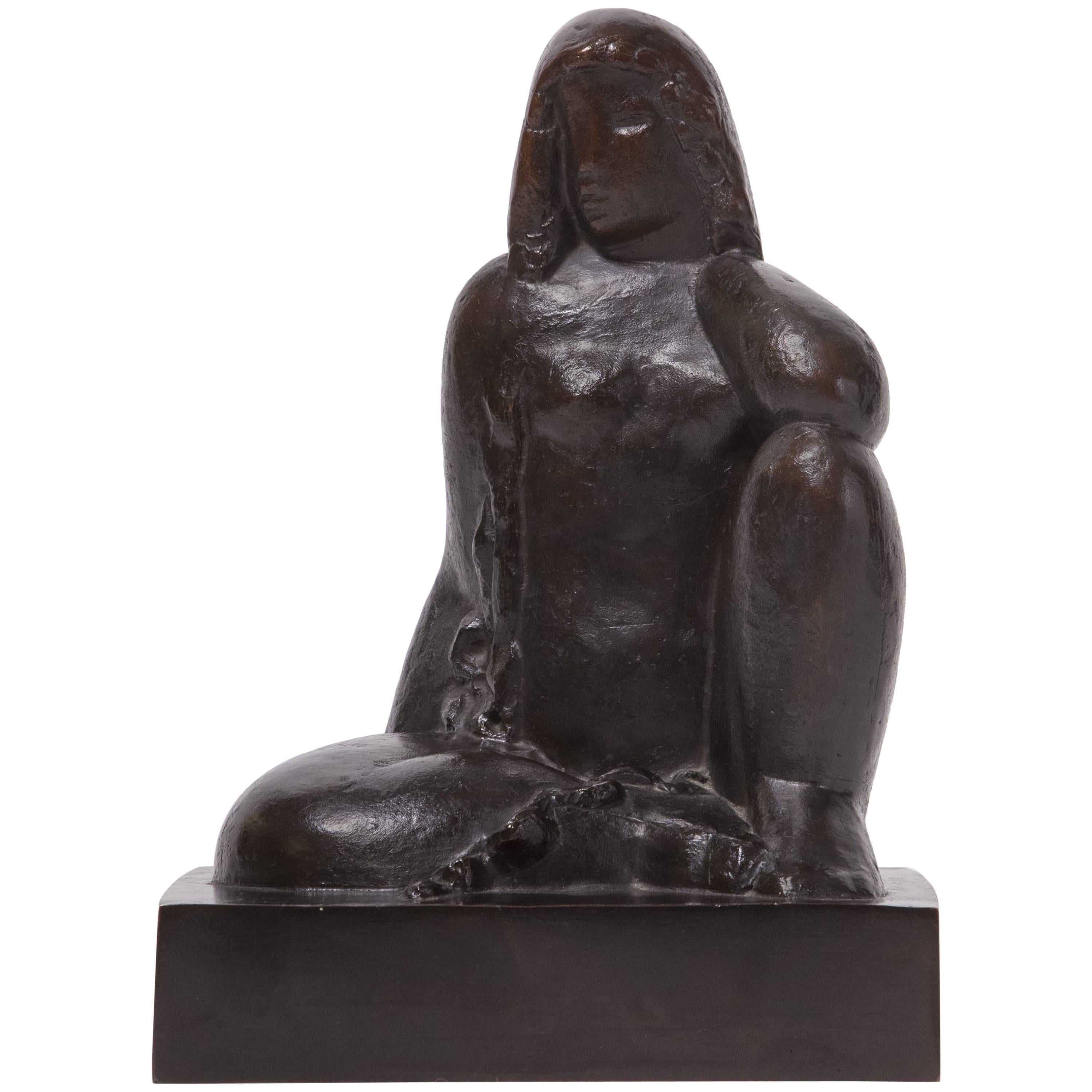 Escultura "Desnudo sentado" de Joseph Csaky, 1929