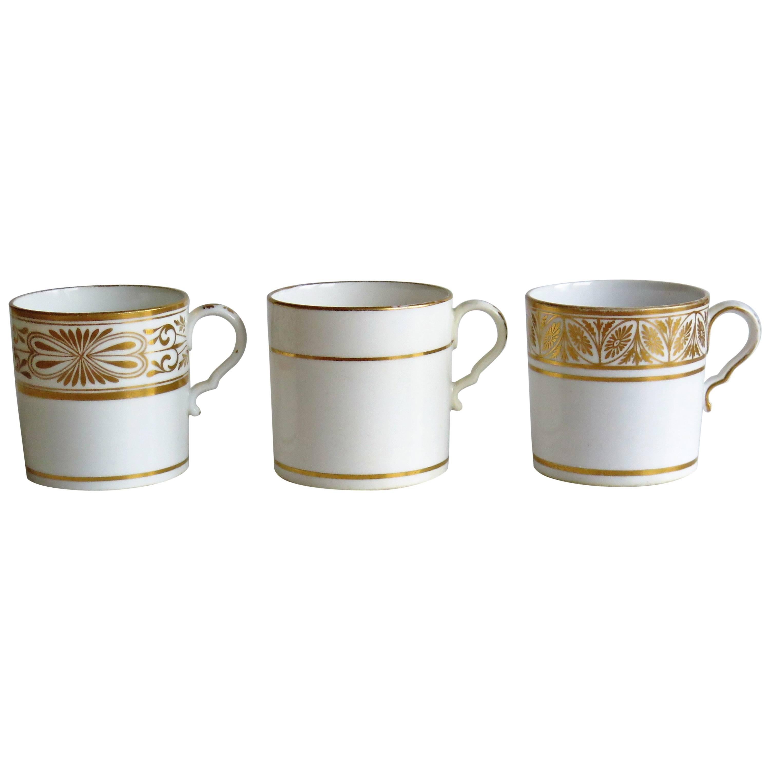 Georgian Set of THREE Spode Coffee Cans Porcelain , Circa 1810