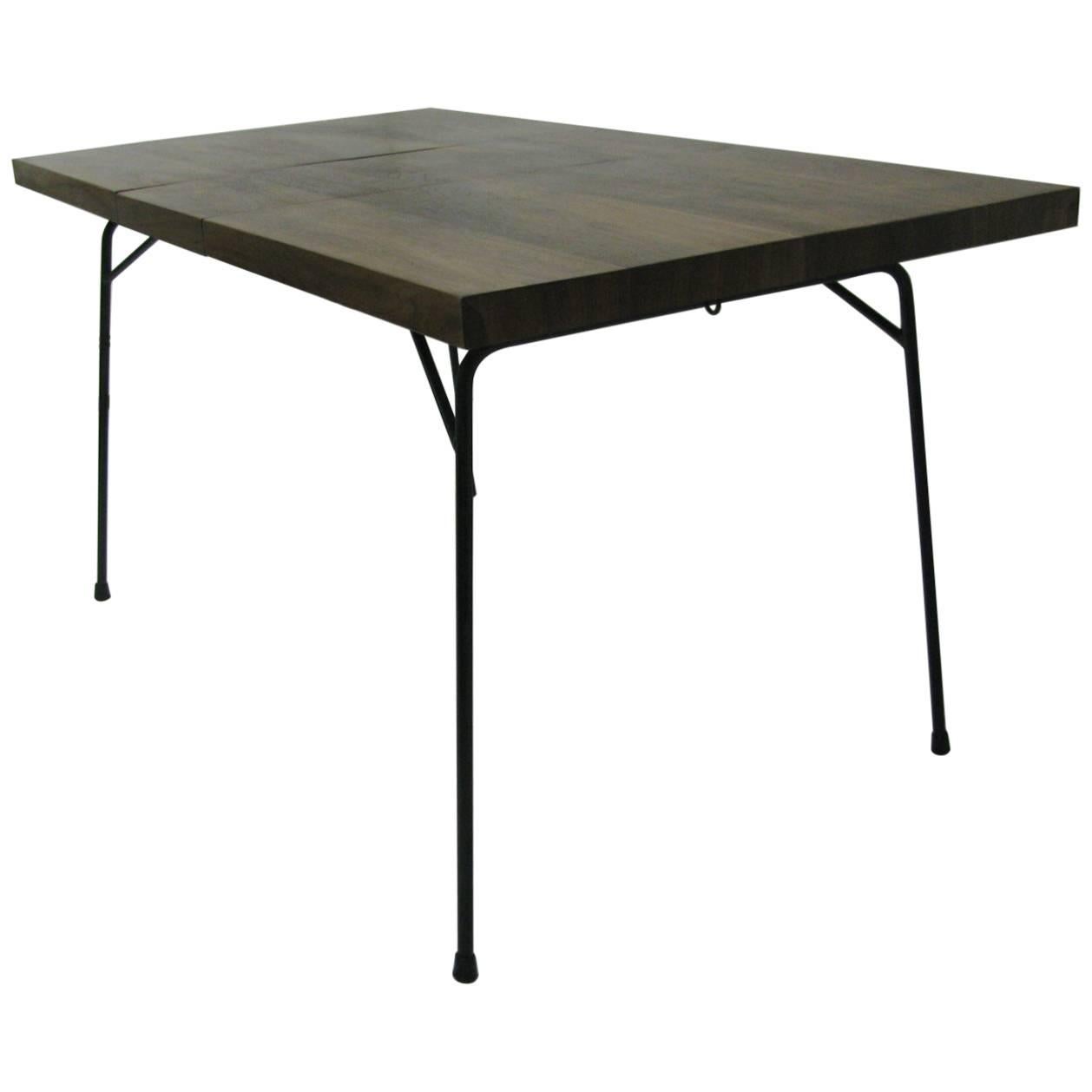 American Mid-Century Modern Black Walnut and Iron Dining Table by Clifford Pascoe For Sale