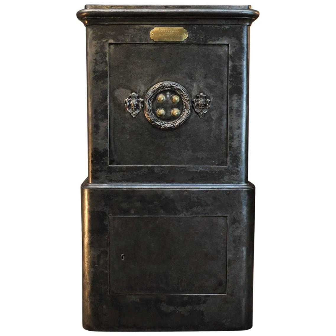 19th Century Iron and Wood Safe from Petitjean Paris with All Keys