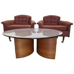 Pair of Lounge Chairs with Bentwood Coffee Table Set, Attr. to Adrian Pearsall